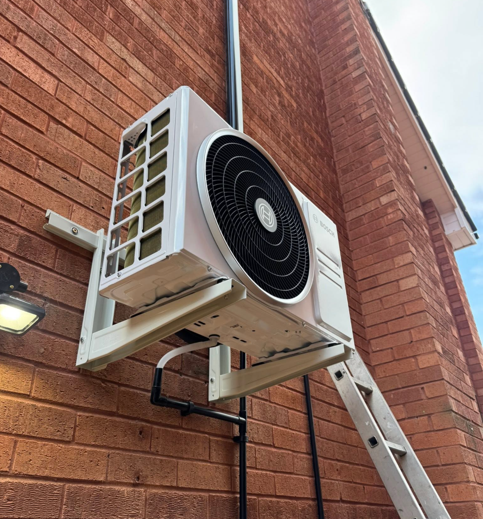 Bosch outdoor heating unit installed by SMS Services